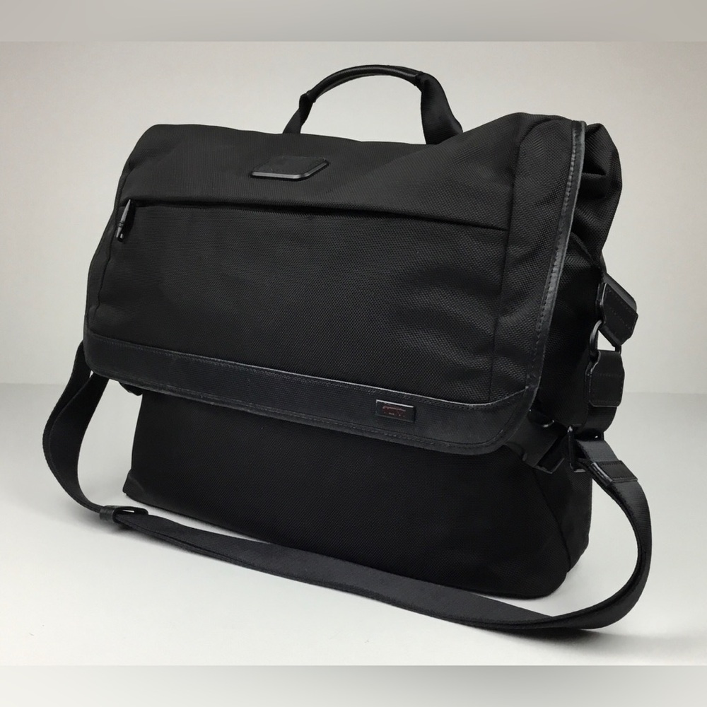 TUMI Alpha 2 Expandable Messenger Bag Black Ballistic Nylon